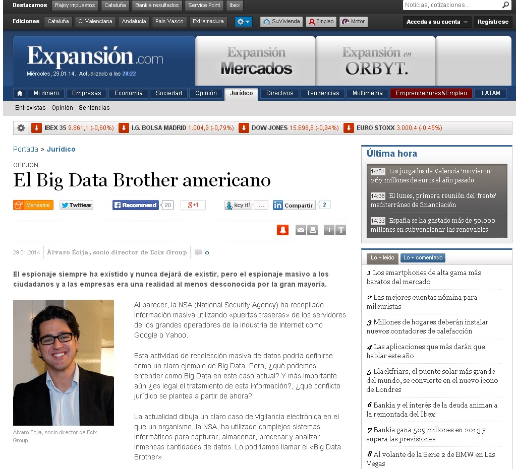 Big Data Brother Americano Álvaro Écija